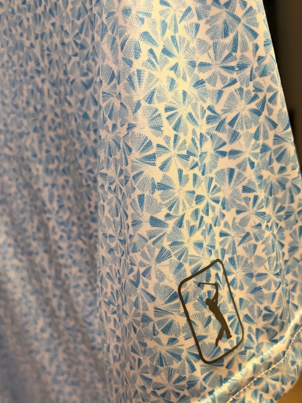 PGA Tour Light Blue and White Golf Polo - Picture 4 of 4
